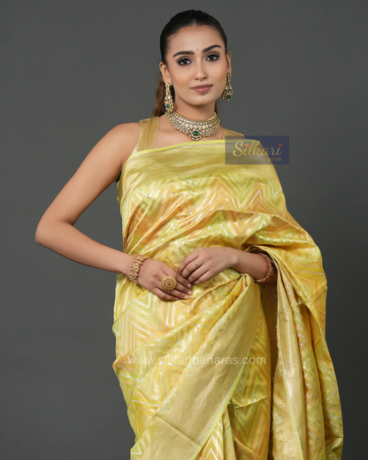 Radiant Yellow Banarasi Katan Tissue Silk Saree