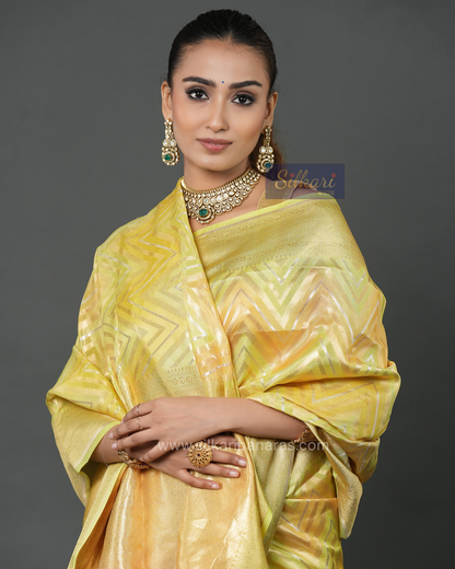 Radiant Yellow Banarasi Katan Tissue Silk Saree