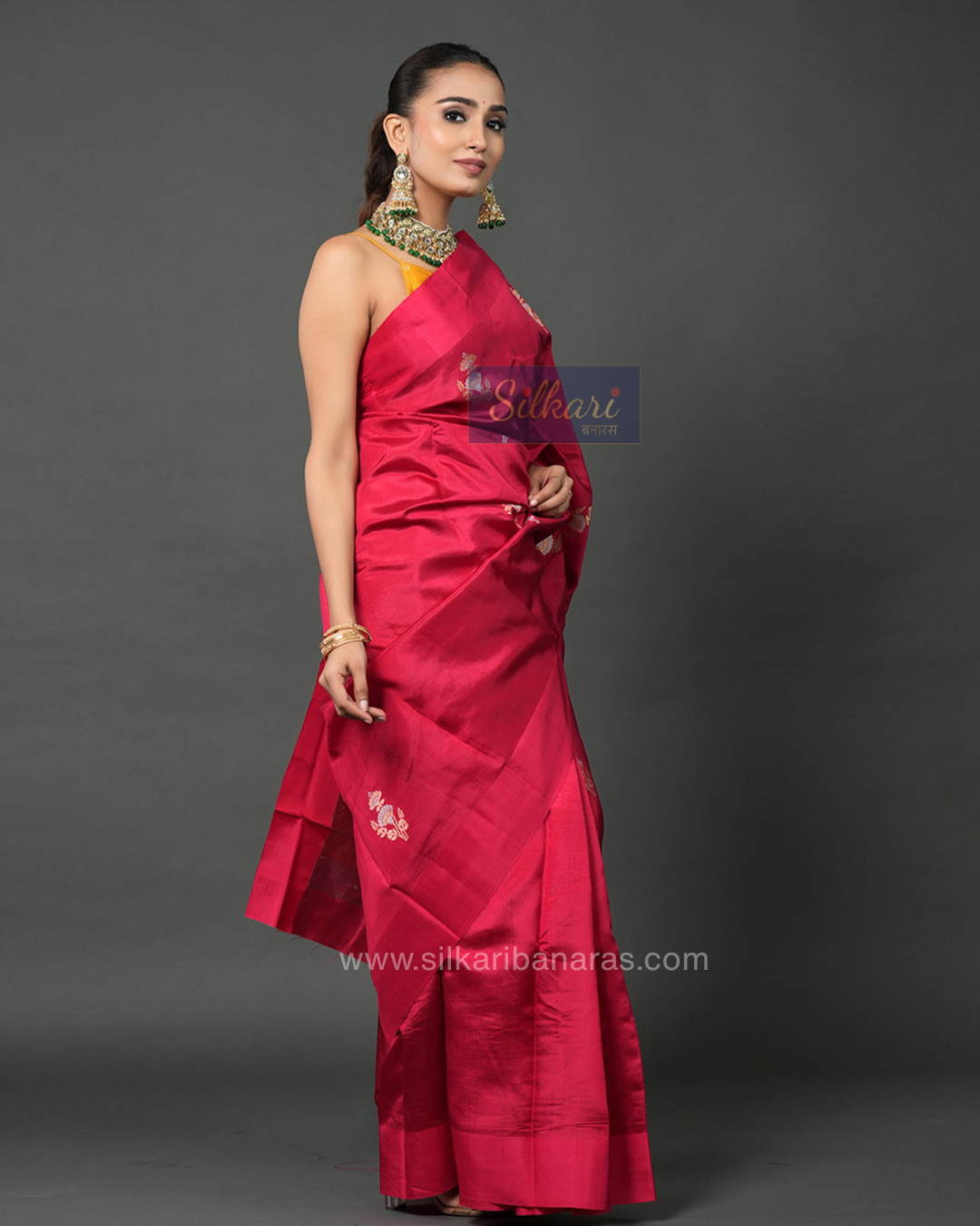 Red Banarasi Poona Silk Saree