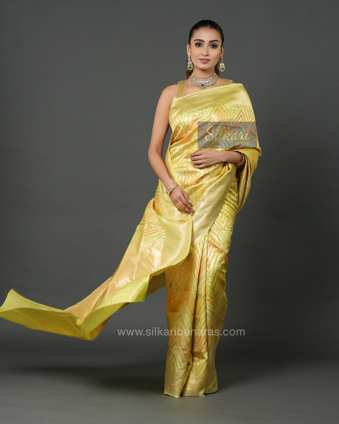 Radiant Yellow Banarasi Katan Tissue Silk Saree