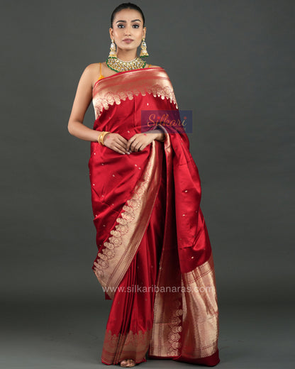 Handwoven Banarasi Mashru Silk Silk Saree