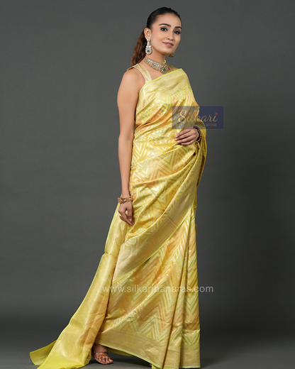 Radiant Yellow Banarasi Katan Tissue Silk Saree