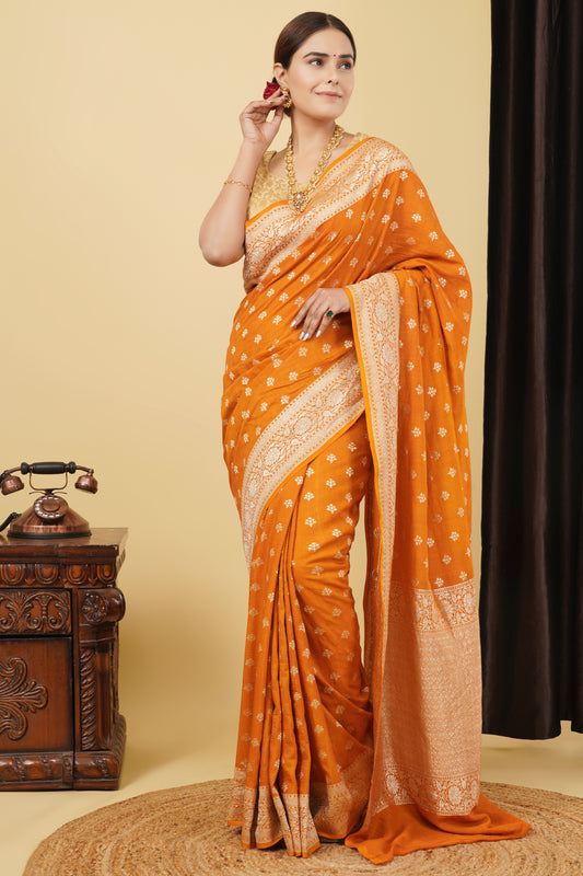 Monga Silk Saree – Yellow