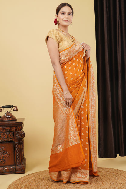 Monga Silk Saree – Yellow