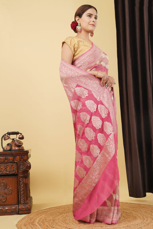 Khaddi Georgette Saree – Timeless Charm and Luxury