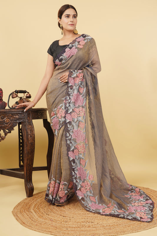 Crushed Tissue Saree – Effortless Elegance with a Modern Twist