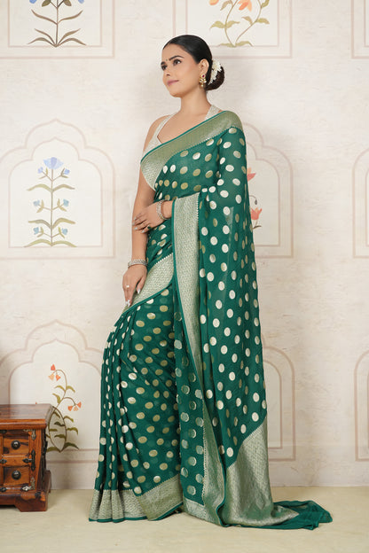 Khaddi Georgette Saree With Water Zari