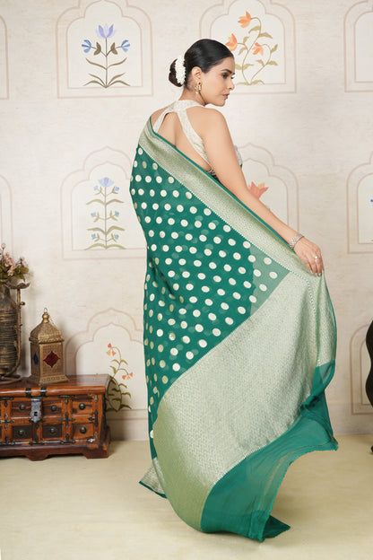 Khaddi Georgette Saree With Water Zari
