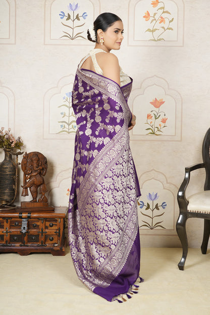 Monga Silk Saree – Purple