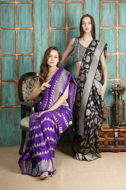 Tussar Silk Saree – Purple