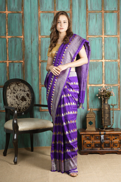 Tussar Silk Saree – Purple