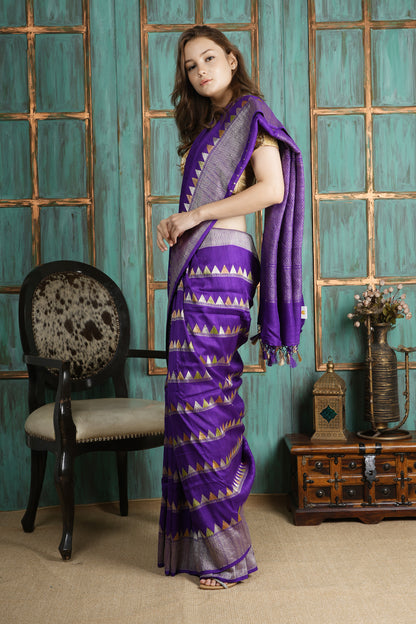 Tussar Silk Saree – Purple
