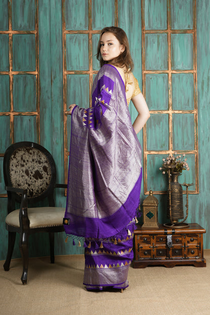 Tussar Silk Saree – Purple