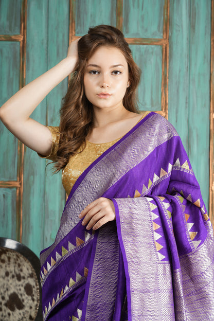 Tussar Silk Saree – Purple