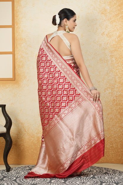 Katan Silk Saree – Royal Red