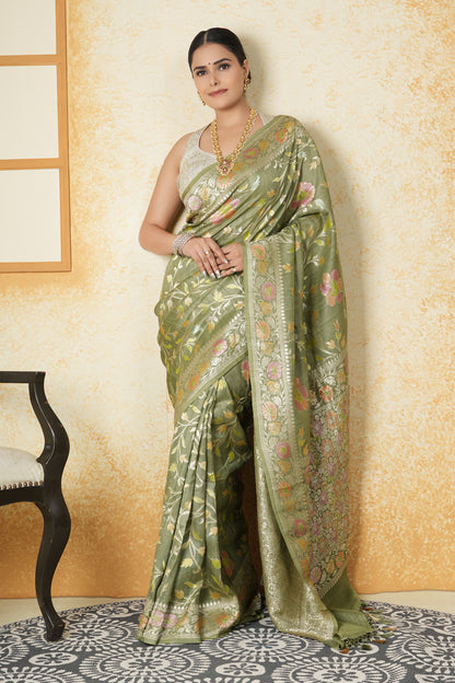 Tussar Silk Saree – Green