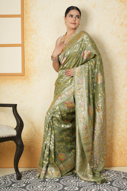 Tussar Silk Saree – Green