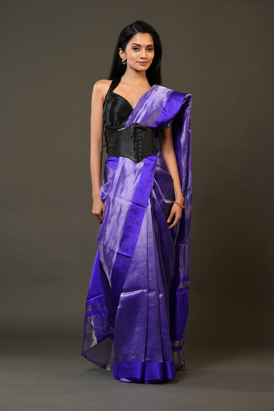 Banarasi Tissue Saree - Luminous Blue