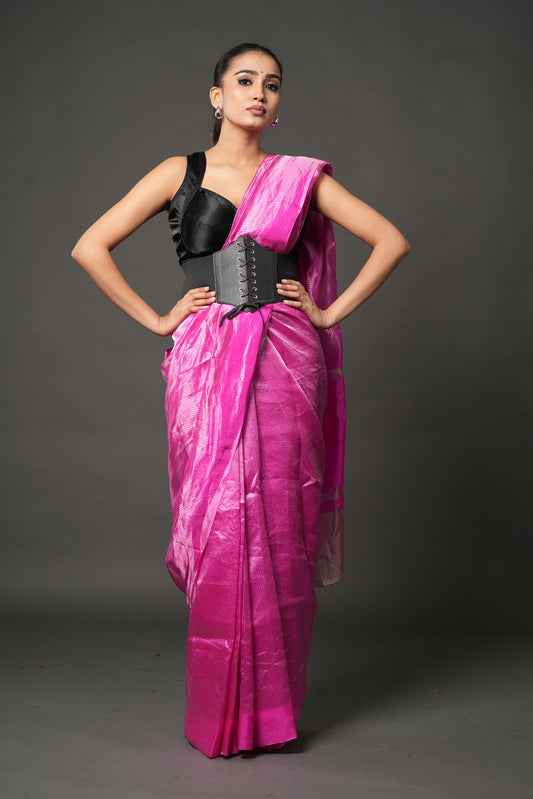 Banarasi Tissue Saree - Magenta Glow