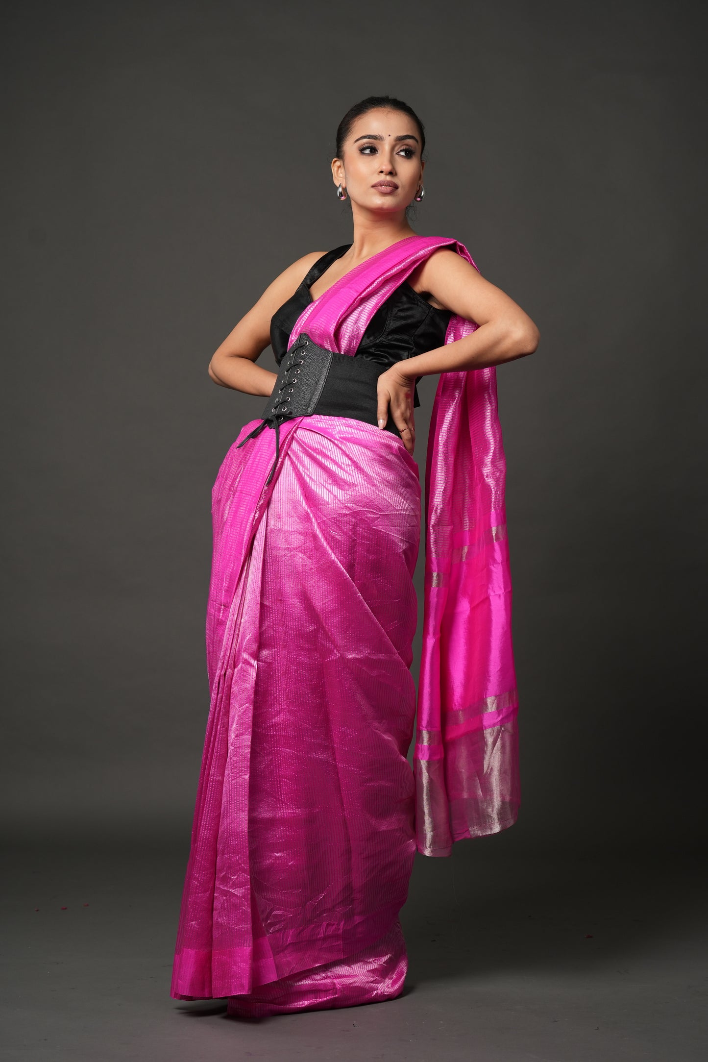 Banarasi Tissue Saree - Magenta Glow