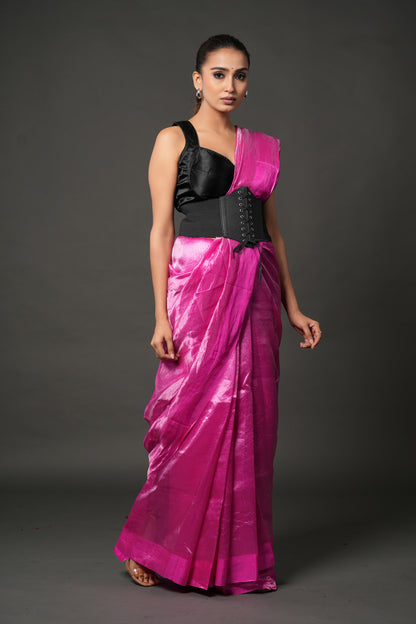 Banarasi Tissue Saree - Magenta Glow