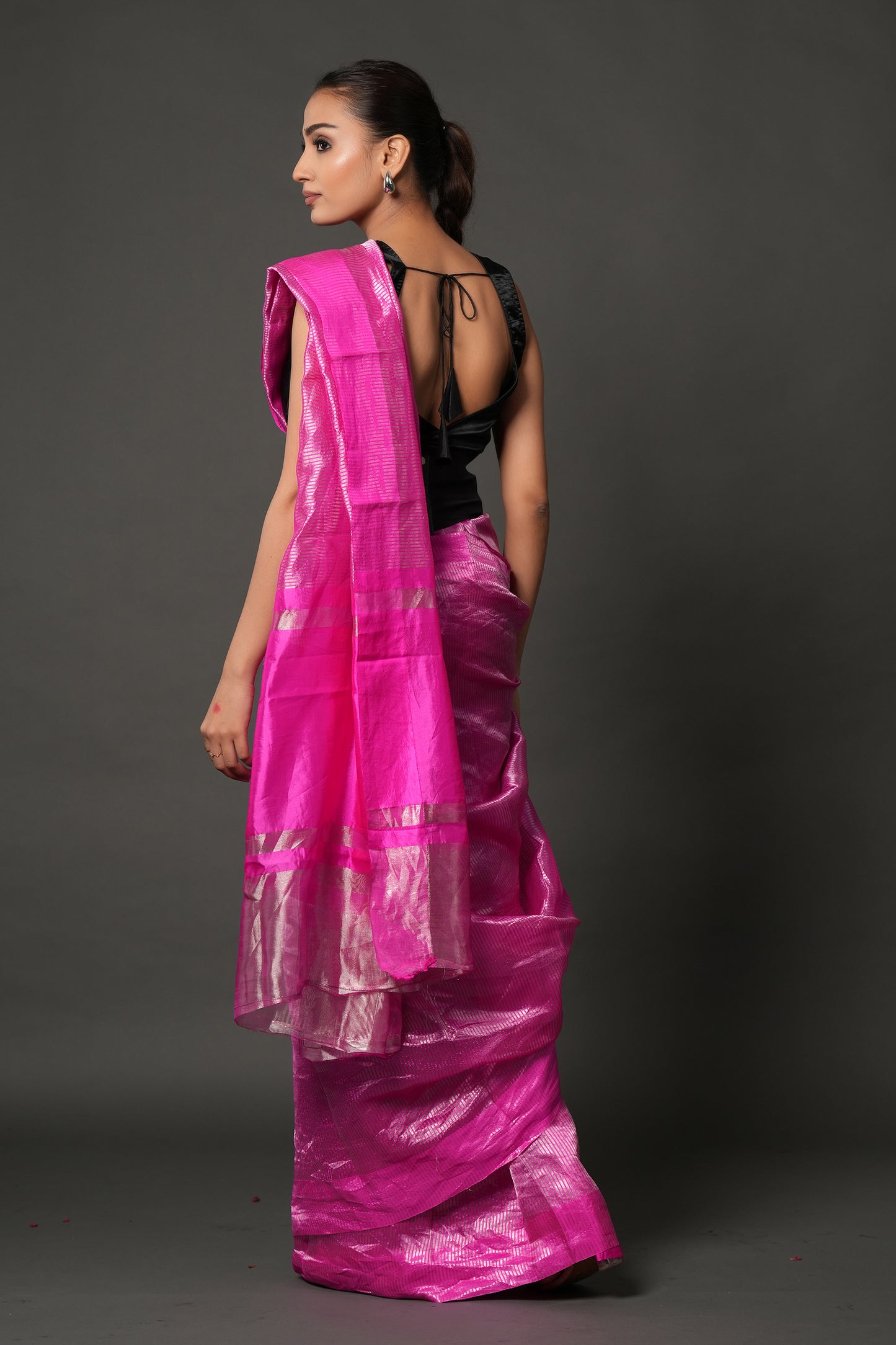 Banarasi Tissue Saree - Magenta Glow