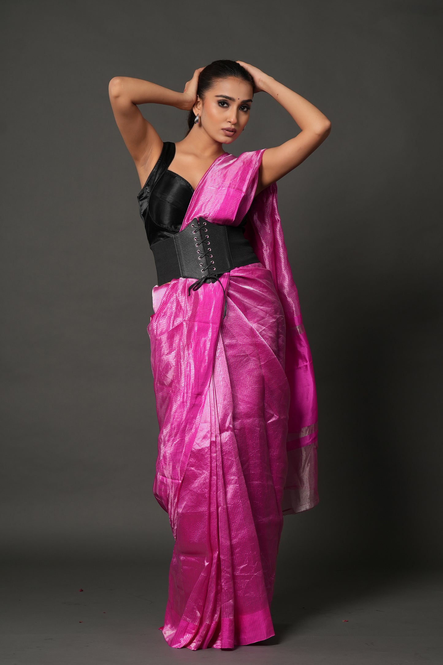 Banarasi Tissue Saree - Magenta Glow