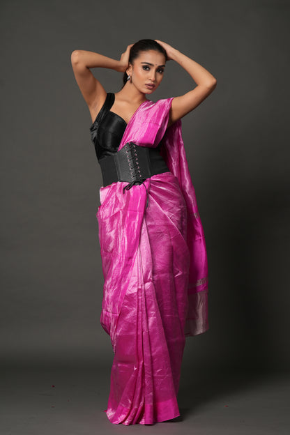 Banarasi Tissue Saree - Magenta Glow